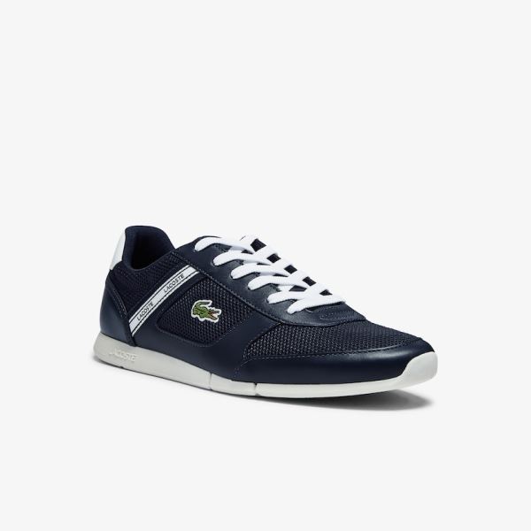 Lacoste Menerva Sport Textile and Leather Sneakers - Tenisky Pánské Tmavě Blankyt / Bílé | CZ-n7YLvz